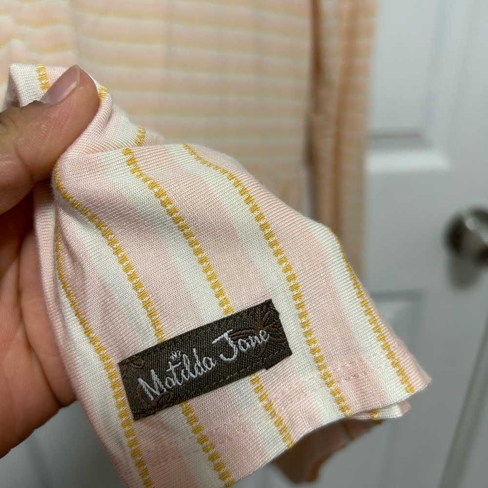 Matilda Jane Peach Striped Ruffle Blouse - Picture 2 of 5